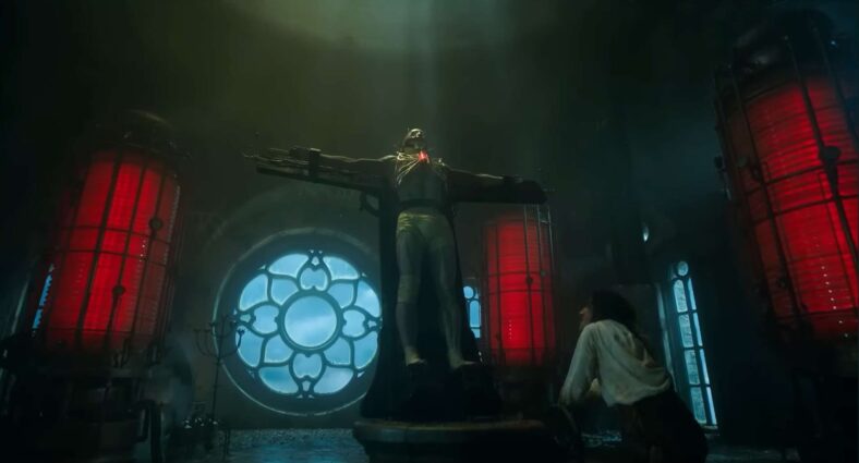 Frankenhole, Victor (Oscar Isaac) goes out of his way to troll religion in Frankenstein (2025), Netflix