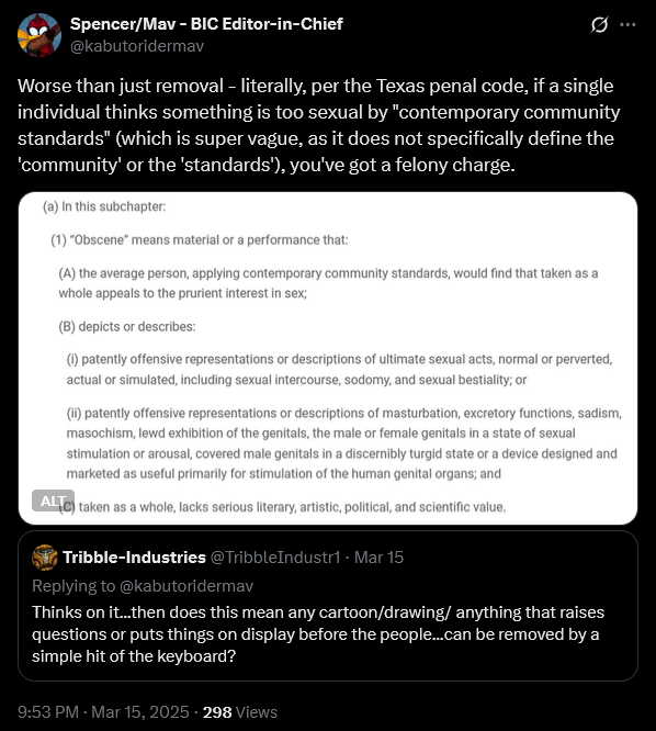 Bounding Into Comics Editor-in-Chief Spencer Baculi discusses the censorship ramifications of Texas State Bill 20.