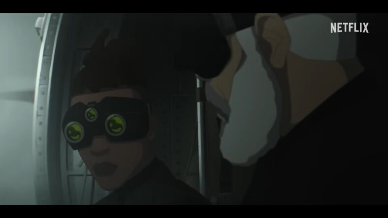 Sam Fisher (Liev Schreiber) allows Zinnia McKenna (Kirby Howell-Baptiste) to tag along on his latest sortie in Tom Clancy's Splinter Cell: Deathwatch (2025), Netflix