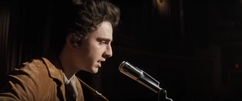 Timothee Chalamet as Bob Dylan in A Complete Unknown (2024), Searchlight Pictures