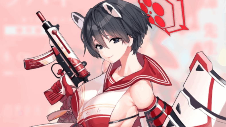 Tsubaki (Son Jeongmin) wakes briefly from a nap to lock and load in Blue Archive (2021), Nexon Games