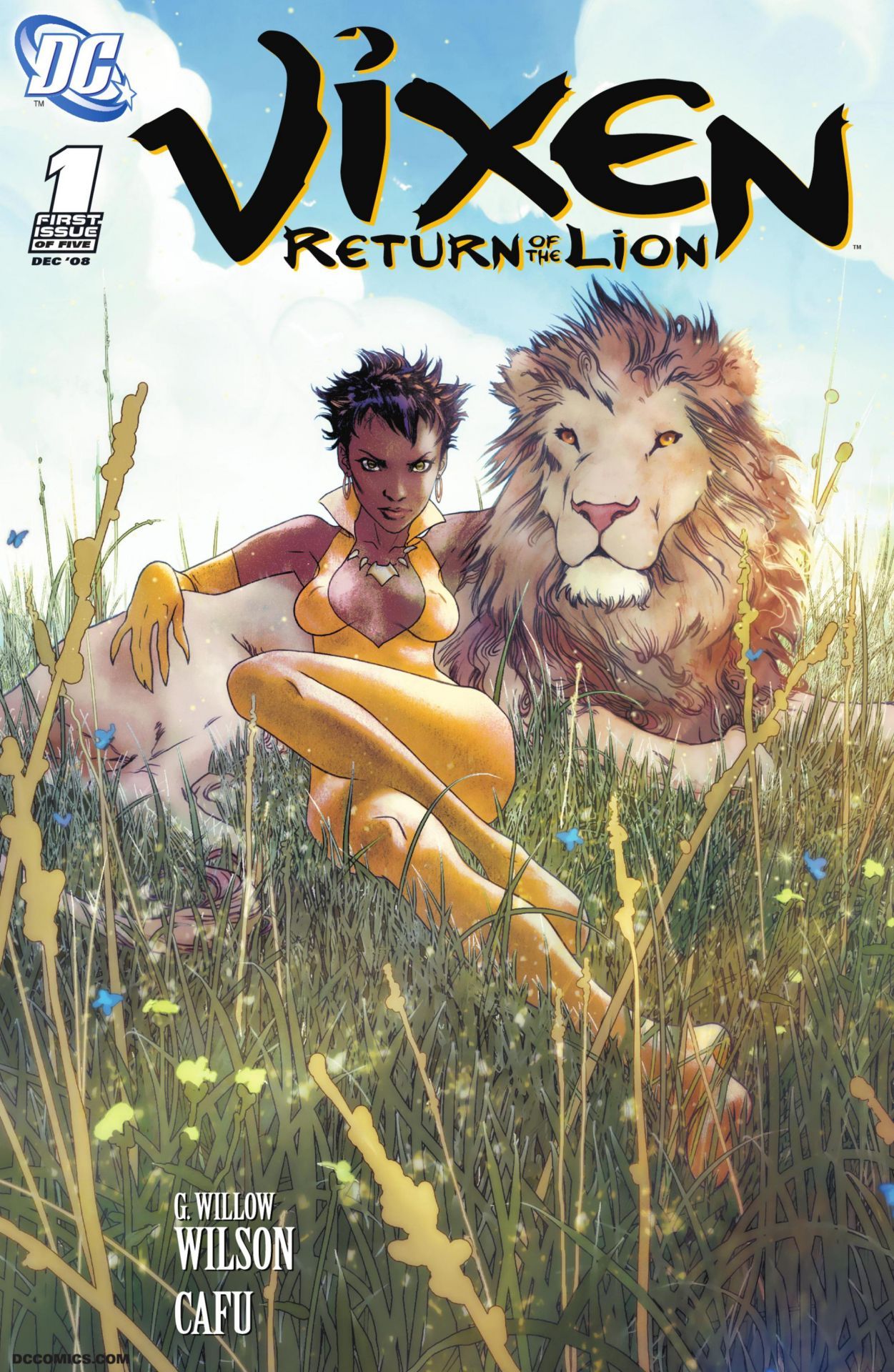 Vixen and Zaki the Lion assert dominance on Joshua Middleton's cover to Vixen: Return of the Lion Vol.1 Issue #1 "Predators"(2008), DC Comics
