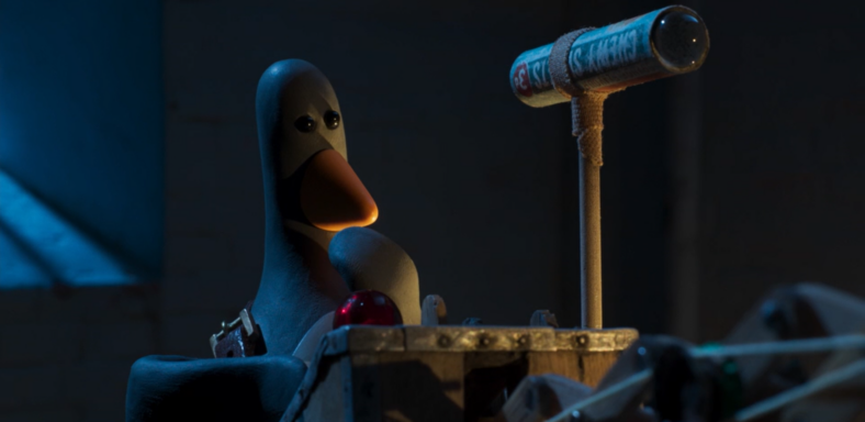 Feathers McGraw considers his next move in Wallace & Gromit: Vengeance Most Fowl (2024), Aardman Animations