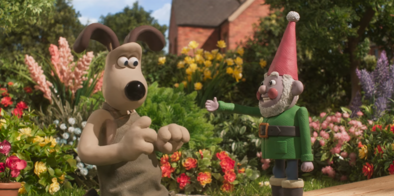 Gromit is cautious about trusting Norbot (Reece Shearsmith) in Wallace & Gromit: Vengeance Most Fowl (2024), Aardman Animations