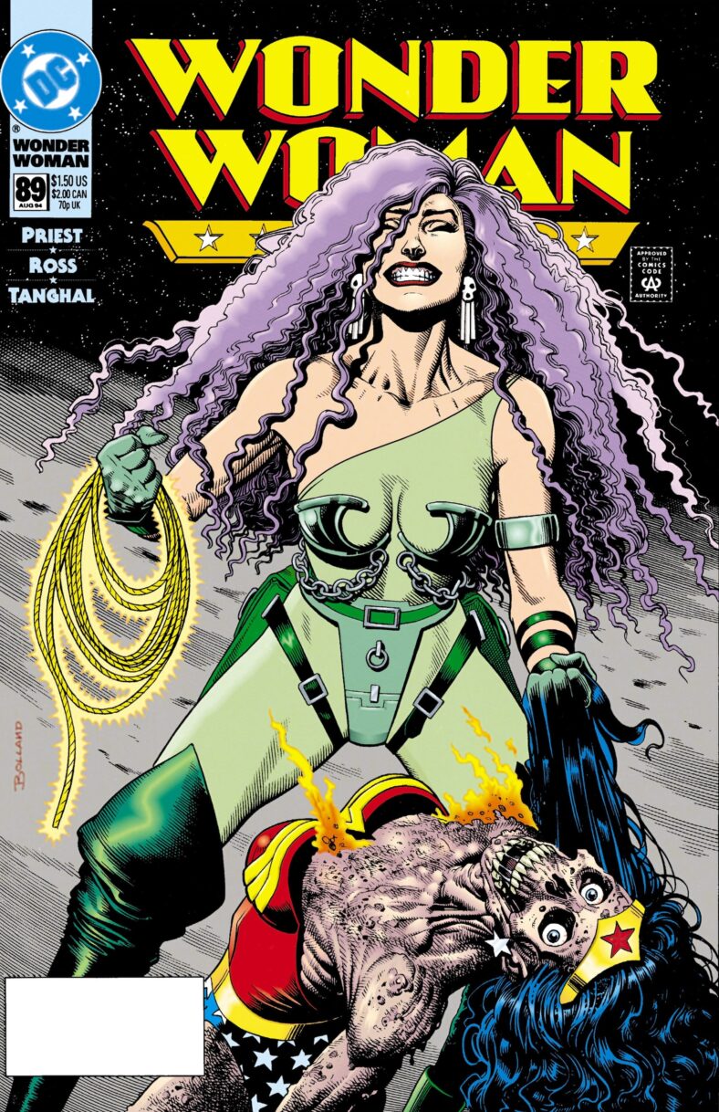 The immortal witch Circe claims her price in Brian Bolland's cover to Wonder Woman Vol.2 Issue #89 "Home" (1994), DC Comics