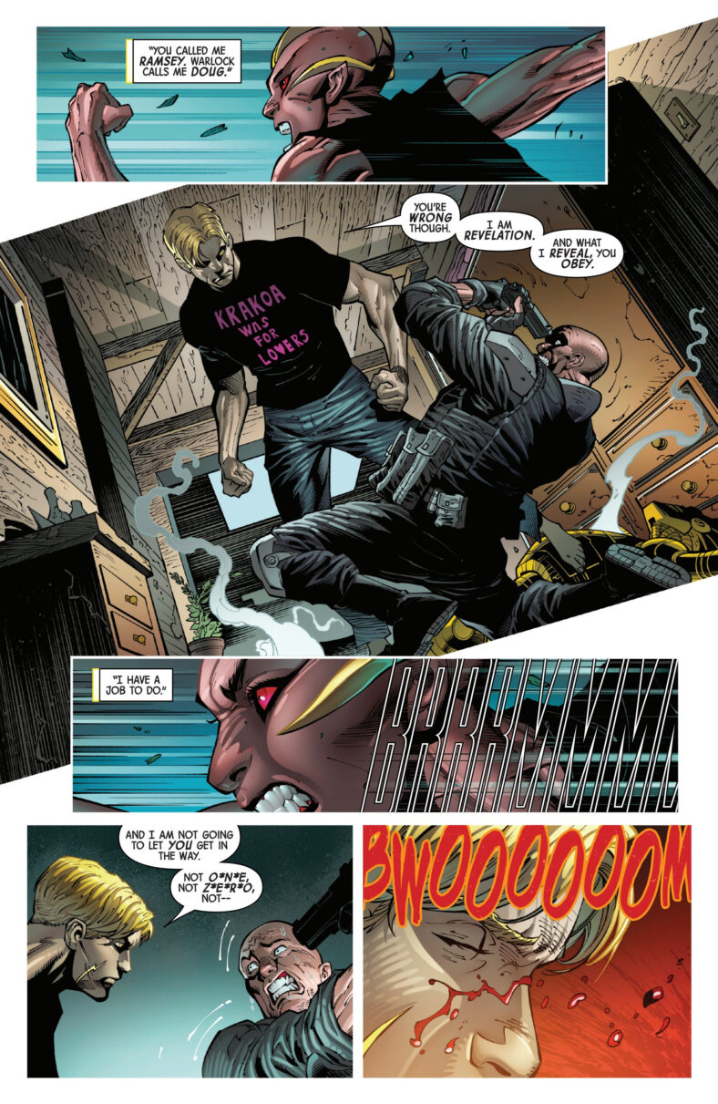 Doug Ramsey fully embraces the spirit of Apocalypse in X-Men Vol. 7 #19 "Revelation" (2025), Marvel Comics. Words by Jed MacKay, art by Netho Diaz, Sean Parsons, Fernando Sifuentes, and Clayton Cowles