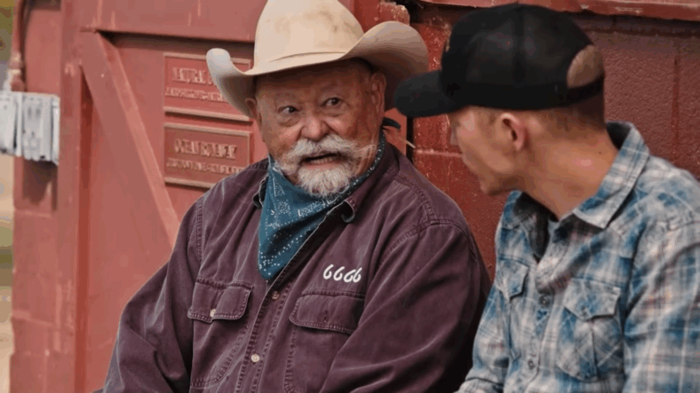 Ross (Barry Corbin) tells Jimmy (Jefferson White) what being a cowboy really is about in Yellowstone Season 4 Episode 5 "Under a Blanket of Red" (2021), Paramount Network