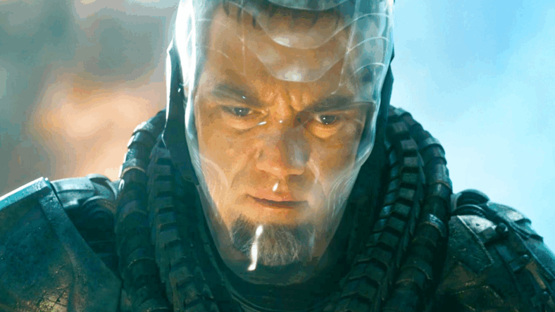 General Zod (Michael Shannon) crushes Kara (Sasha Calle) under his boot in The Flash (2023), Warner Bros. Pictures