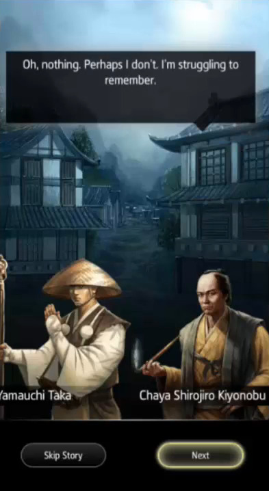 Yamauchi Taka has a chat with Shirojiro Kiyonobu in Assassin's Creed: Memories (2015), Ubisoft