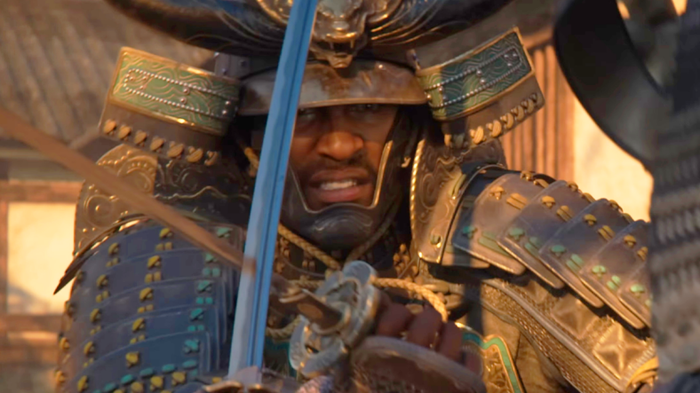 Yasuke (Tongayi Chirisa) clashes with an enemy Samurai in Assassin's Creed Shadows (2025), Ubisoft