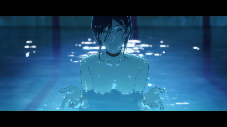 Reze (Reina Ueda) invites Denji (Toya Kikunosuke) for a swim in Chainsaw Man: Reze (2025), MAPPA.