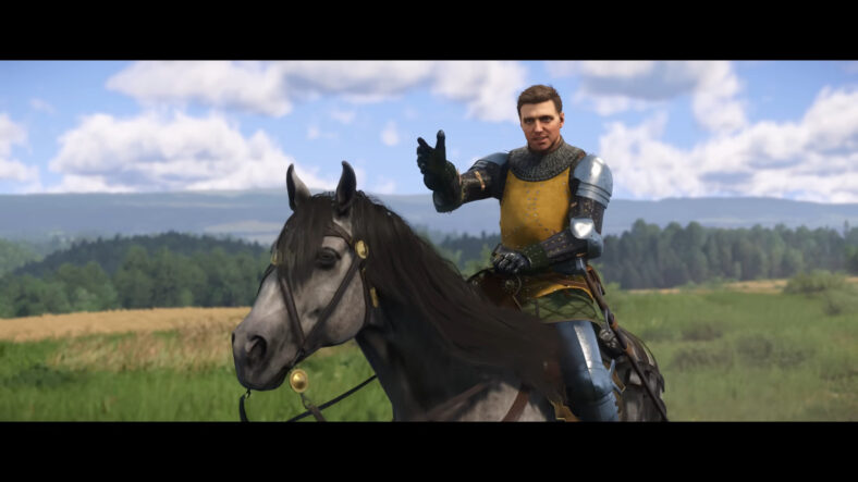 Sir Hans Capon (Luke Dale) encourages Henry (Tom McKay) to keep his chin up in Kingdom Come: Deliverance II (2025), Warhorse Studios 