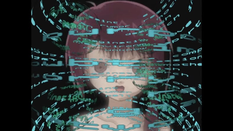 Lain embraces The Wired in Serial Experiments Lain (1998), Pioneer LDC