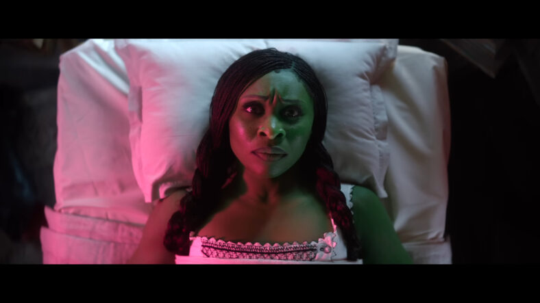 Elphaba (Cynthia Erivo) is frustrated with her current social situation in Wicked (2024), Universal Pictures