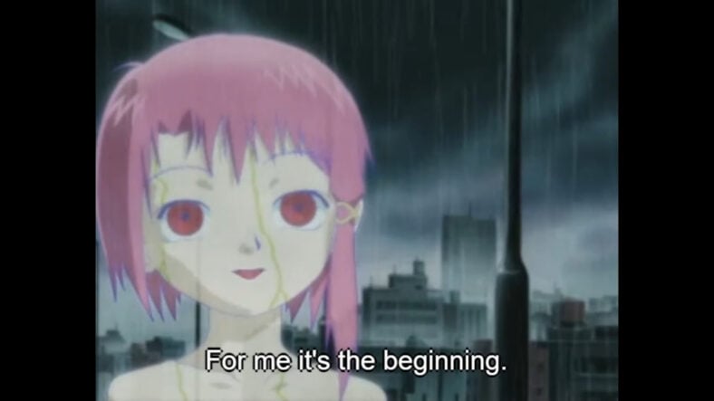 Lain looks to her future in Serial Experiments Lain (1998), Pioneer LDC