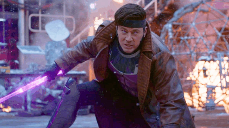 Gambit (Channing Tatum) makes quick work of the Void's more criminal residents in Deadpool & Wolverine (2024), Marvel Entertainment