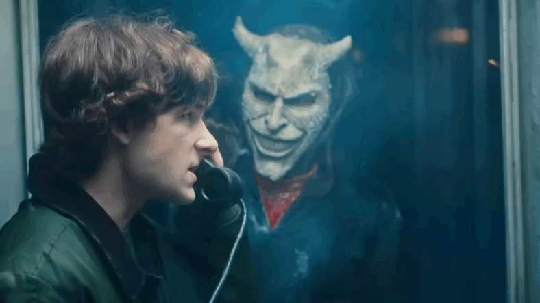 Finney (Mason Thames) is drawn back into the Grabber's (Ethan Hawke) torture in Black Phone 2 (2025), Universal Pictures