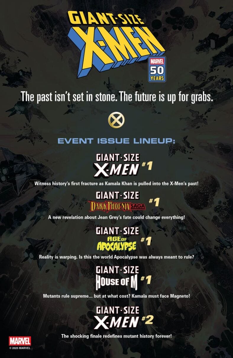 Marvel Comics unveils the checklist for their 'Giant-Size X-Men' event.