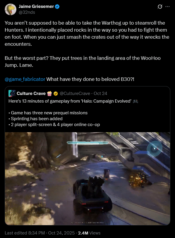Original 'Halo: Combat Evolved' dev Jamie Griesemer weighs in on Halo Studios' upcoming 'Halo: Campaign Evolved' remake.