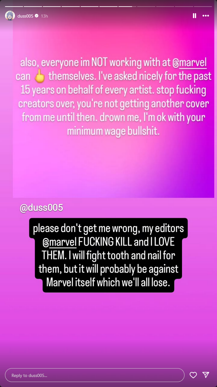 Numerous industry artists pour out to criticize Marvel Comics for financially mistreating its artists.