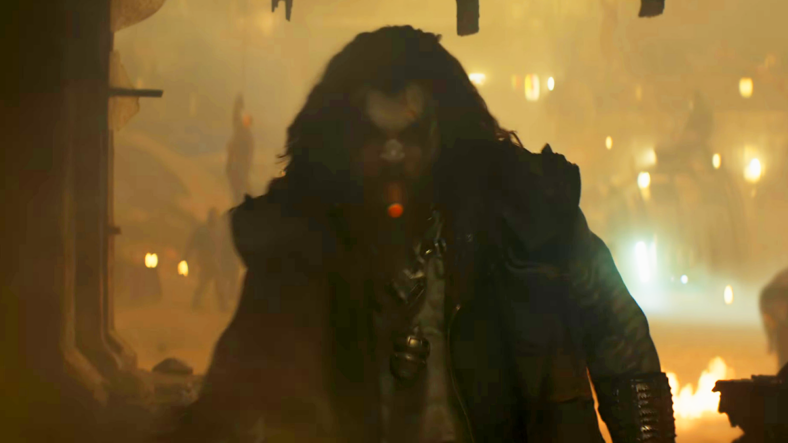 Lobo (Jason Momoa) has a bone to pick with Kara (Milly Alcock) in Supergirl (2026), DC Studios