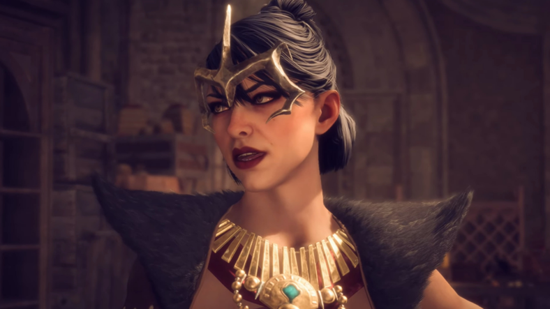 Morrigan (Claudia Black) introduces herself to the party in Dragon Age: The Veilguard (2024), BioWare