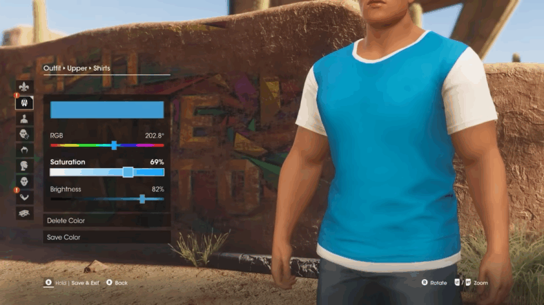 Changing the color of clothes in the vertical slice in Saints Row (Unreleased Alpha Build), Deep Silver Volition