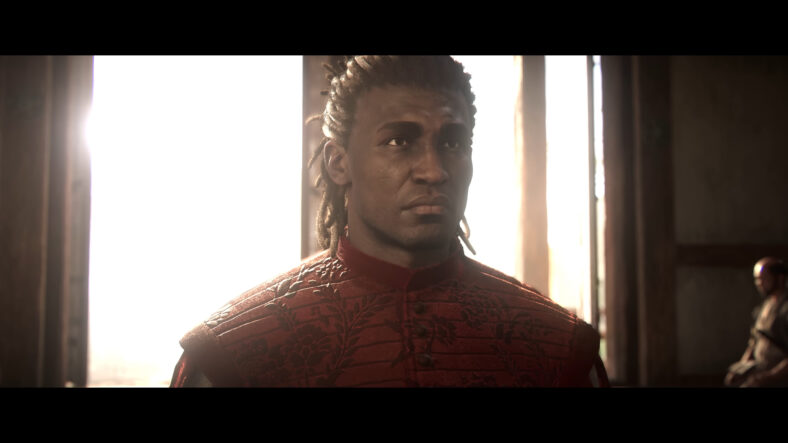 Yasuke (Tongayi Chirisa) finds himself brought before Oda Nobunaga (TBA) in Assassin's Creed Shadows (2025), Ubisoft