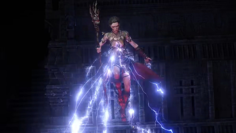 A Sorceress unleashes her lightning in Path of Exile II (2025), Grinding Gear Games