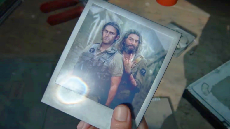 Ellie (Ashley Johnson) finds an old polaroid of Tommy (Jeffrey Pierce) and Eugeune (N/A) during their days with the Fireflies in The Last of Us Part II (2020), Naughty Dog