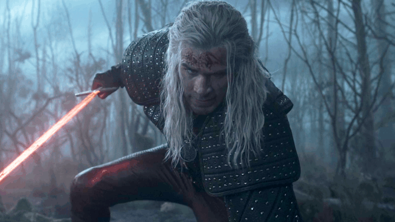 Geralt (Liam Hemsworth) fells a Kikimora in The Witcher Season 4 Episode 1 "What Doesn't Kill You Makes You Stronger" (2025), Netflix