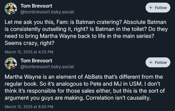 Marvel Comics Exec Editor Tom Brevoort pushes back against fans who want to see Spider-Man and Mary-Jane get back together.