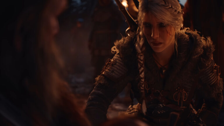 Ciri (Ciara Berkeley) comforts a dying child in The Witcher 4 (TBA), CD Projekt Red