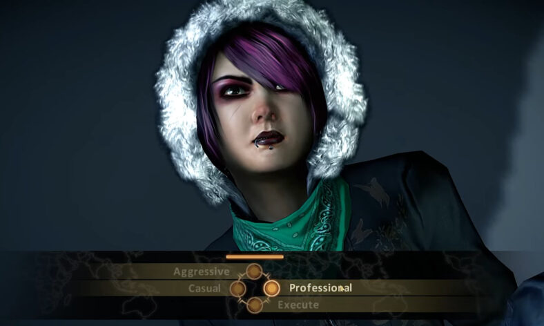 Sis (N/A) finds herself bested by Michael (Josh Gilman) in Alpha Protocol (2010), Obsidian Entertainment