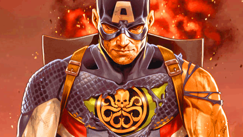 Hydra Cap stands revealed on Mark Brooks' cover to Secret Empire Vol. 1 #0 (2017), Marvel Comics