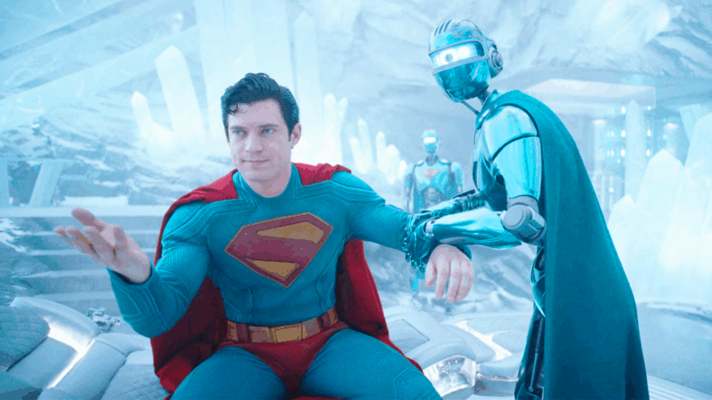 Superman (David Corenswet) questions Supergirl's (Milly Alcock) refusal to train Krypto in Superman (2025), DC Studios