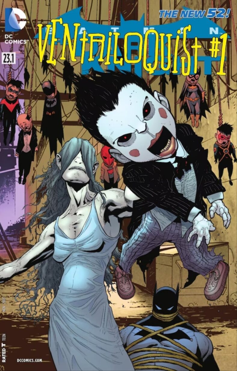 The Ventriloquist and his doll on the cover of Batman: The Dark Knight #23.1-The Ventriloquist (2011), DC Comics