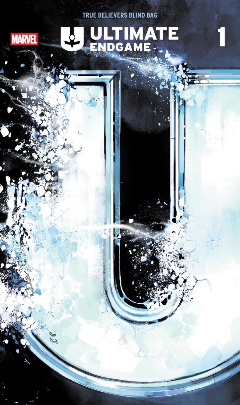 The outer polybag set to encase the 'True Believers Blind Bad' editions of Ultimate Endgame Vol. 1 #1 (2025), Marvel Comics