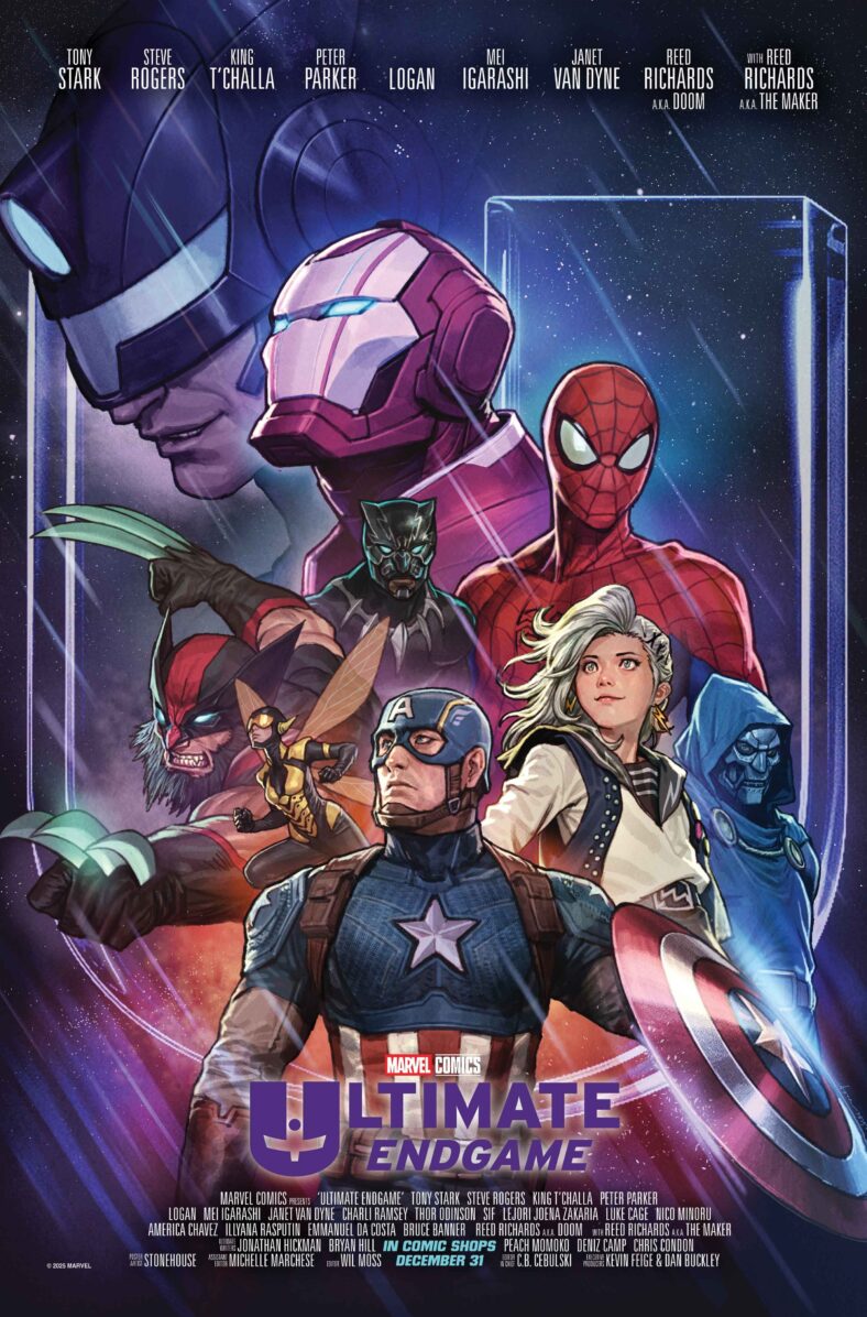 Earth-6160 does its best MCU impression on Stonehouse's variant cover to Ultimate Endgame Vol. 1 #1 (2025), Marvel Comics