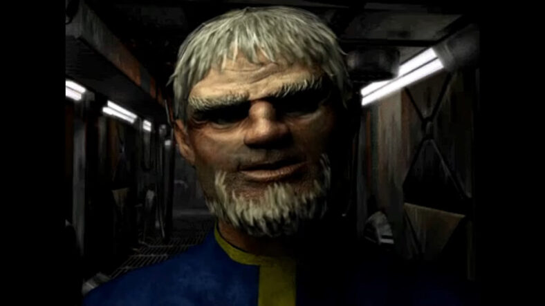 The Overseer of Vault 13 (Kenneth Mars) asks the Vault Dweller to find a solution to their home's failing water system in Fallout 1 (1997), Interplay Productions