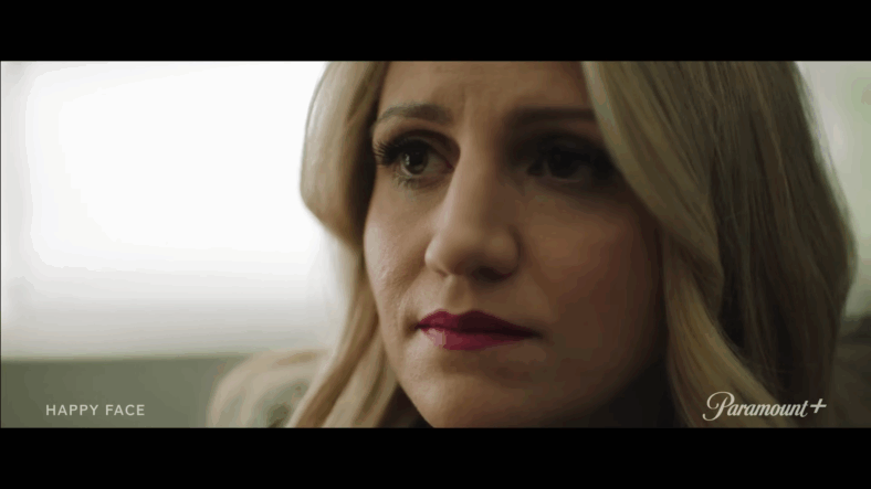 Mellisa Reed (Annaleigh Ashford) confesses to her colleagues that the Happy Face Killer is her father in Happy Face Season 1 Episode 1 "The Confession" (2025), Paramount+