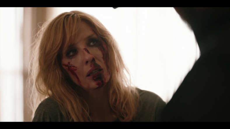 Beth Dutton (Kelly Reilly) finds herself on the losing end of a fight with Jamie (Wes Bentley) in Yellowstone Season 5 Episode 14 "Life is a Promise" (2024), Paramount