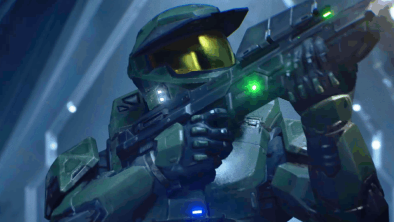 Master Chief (Steve Downes) makes his way into the belly of Installation-04 in Halo: Campaign Evolved (2026), Halo Studios