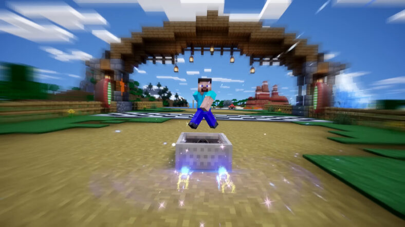 Steve (N/A) takes a victory lap in Sonic Racing: CrossWorld (2025), SEGA